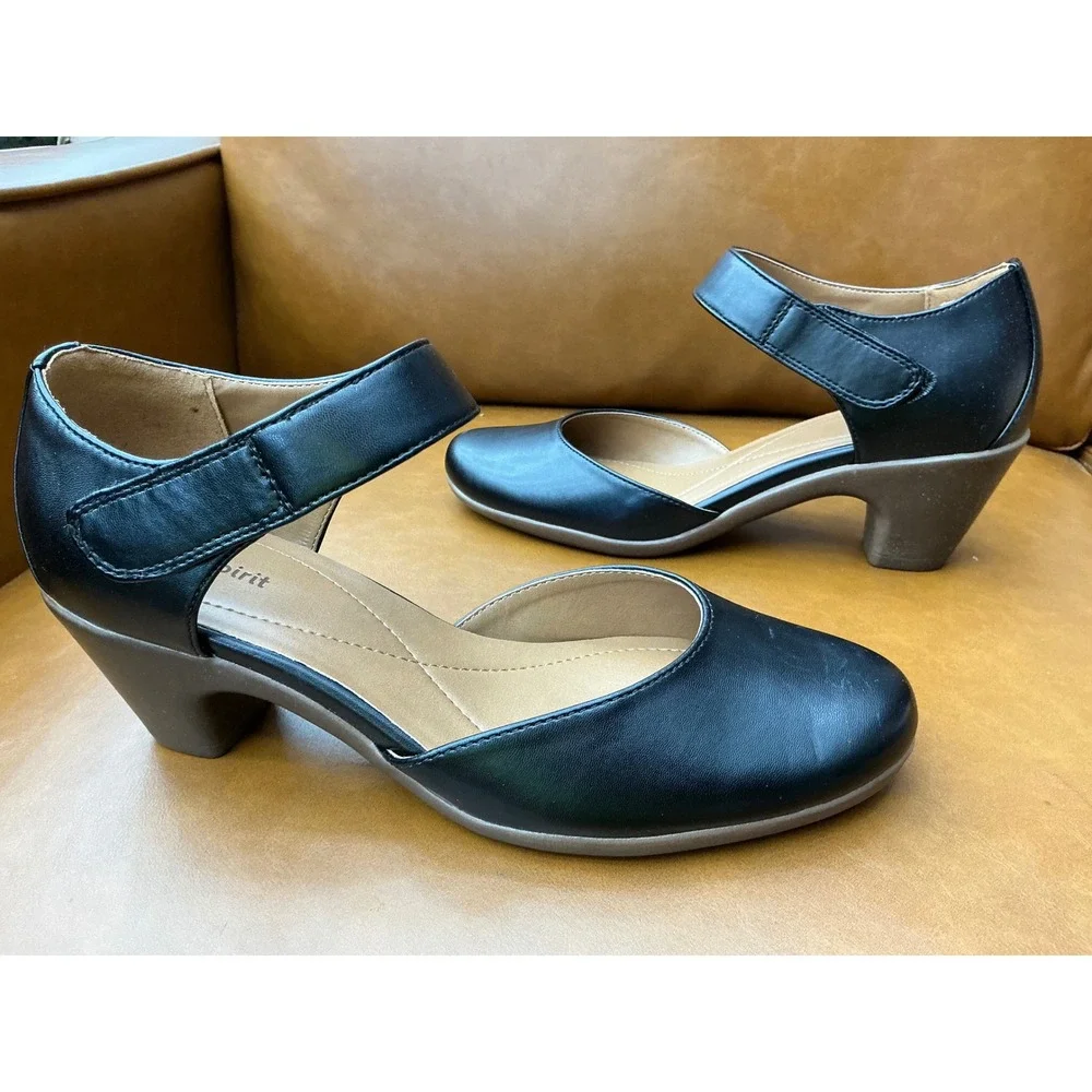 Easy Spirit Casity Mary Jane Heels Womens 7.5 Black Comfort Pump